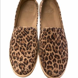 Dansko Leopard Sneaker Slip Ons 10